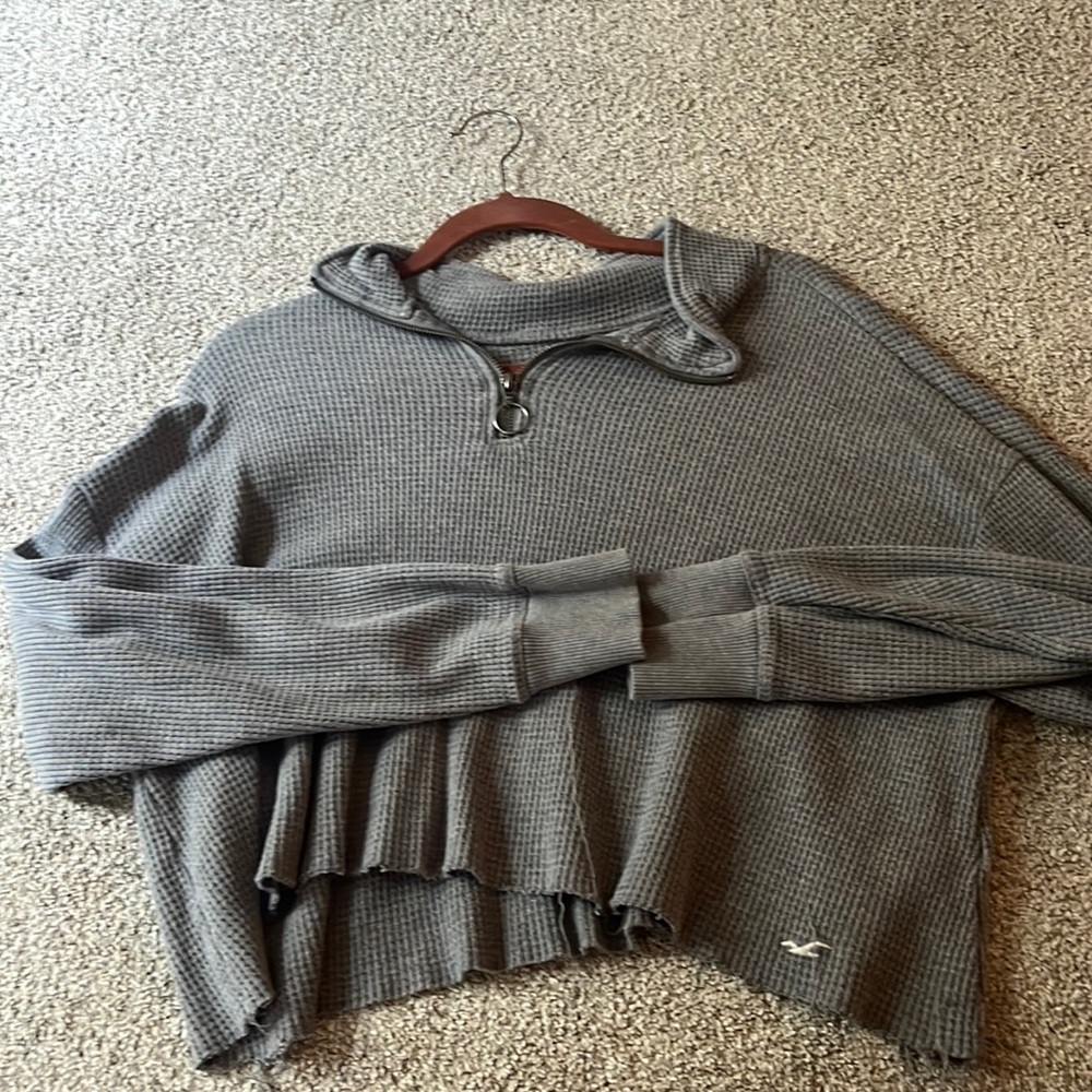 Holister cropped zip up